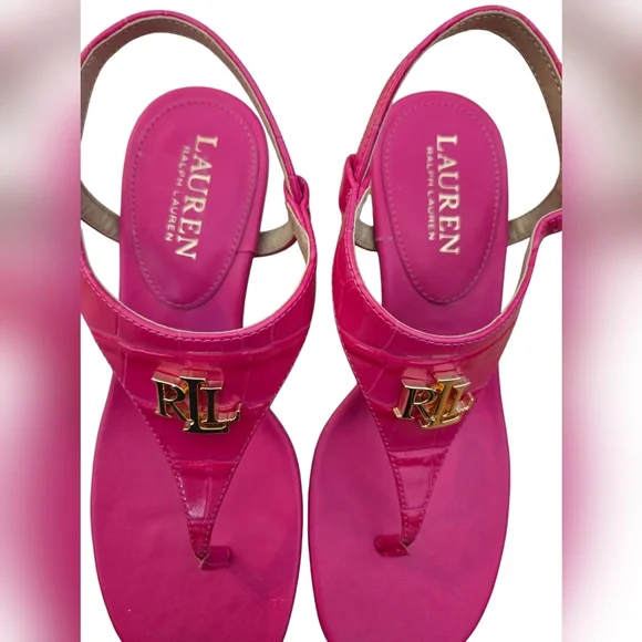 Lauren Ralph Lauren Women’s WESTCOTT II Thong Sandal Ankle Strap Pink NEW Sz 5.5 - Picture 8 of 9